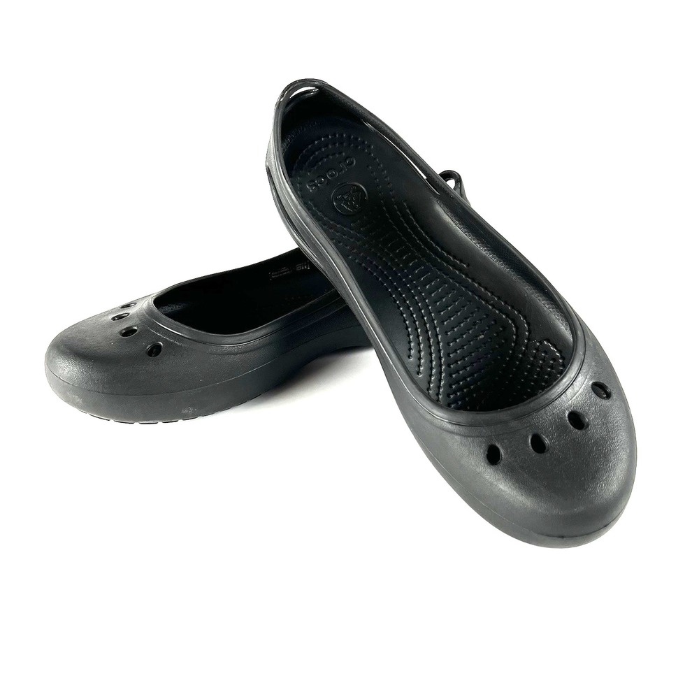 CROCS Kadee Women's Flat SIZE 9 Black 11215 Slip‎ On Comfort Waterproof